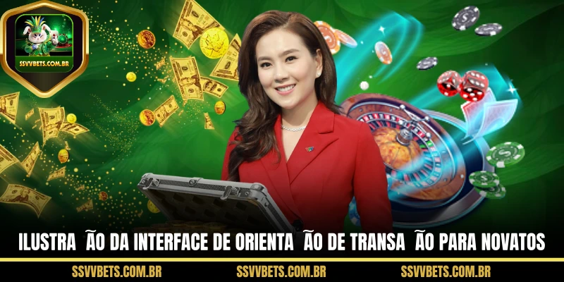 Ilustração da interface de orientação de transação para novatos