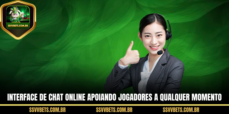 Interface de chat online apoiando jogadores a qualquer momento